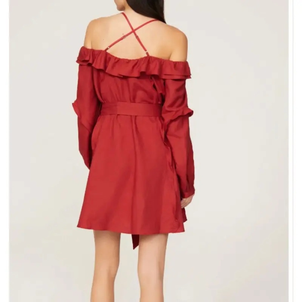 Marissa Webb • Linen Ruffle Off The Shoulder Dress